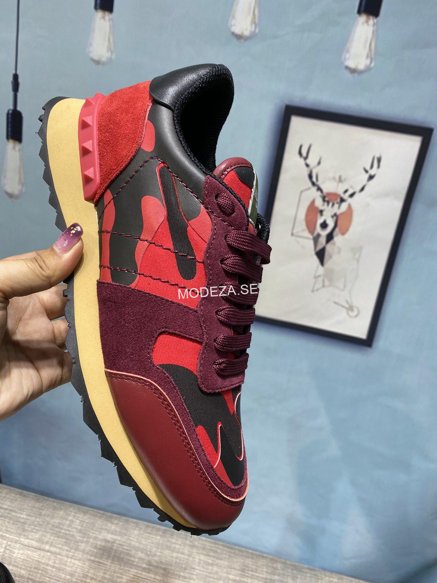 529380e0 Valentino Garavani Rockrunner Camoflage Red Sneaker - Image 1