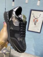Valentino Garavani Rockrunner Camouflage Noir Metallic Sneaker