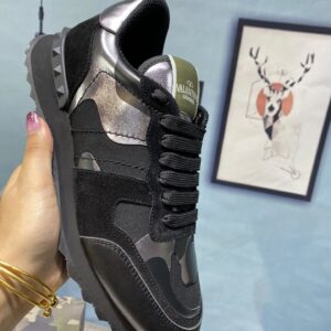 Valentino Garavani Rockrunner Camouflage Noir Metallic Sneaker