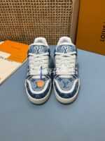 Louis Vuitton Blue Fabric Monogram Sneakers - Image 2