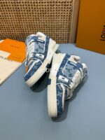 Louis Vuitton Blue Fabric Monogram Sneakers - Image 3