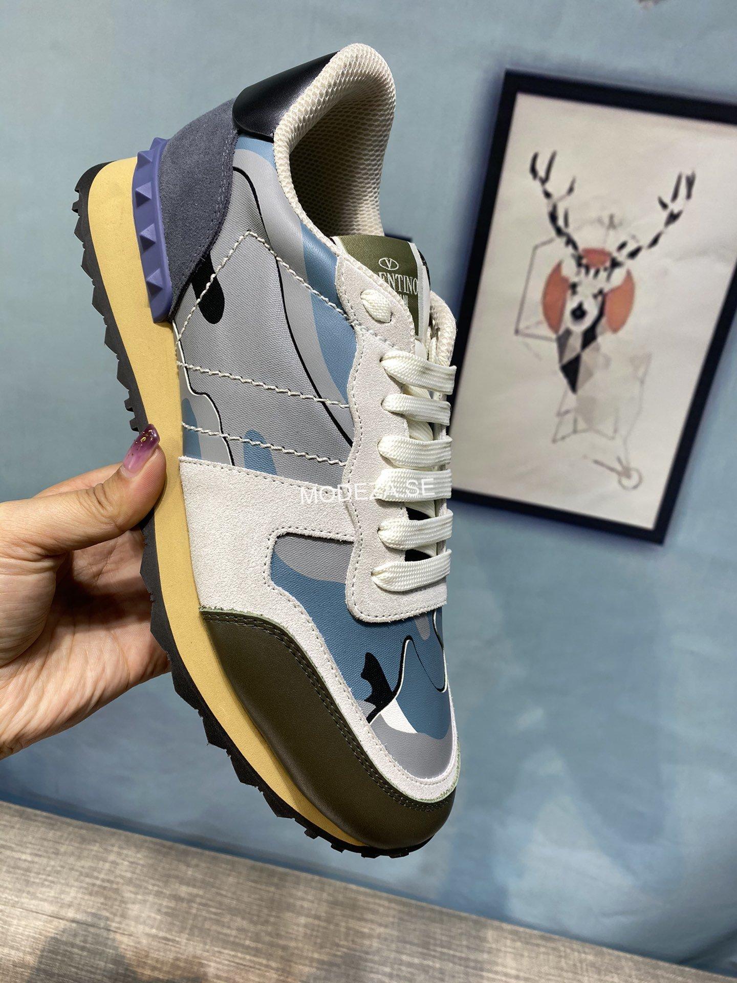 b8cdad2a Valentino Garavani Rockrunner Camouflage Trainers In Nappa Fabric - Image 1