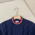 Night Blue Tricolour Wool Jumper - Image 2
