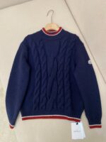 Night Blue Tricolour Wool Jumper