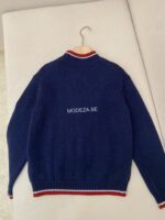 Night Blue Tricolour Wool Jumper - Image 4