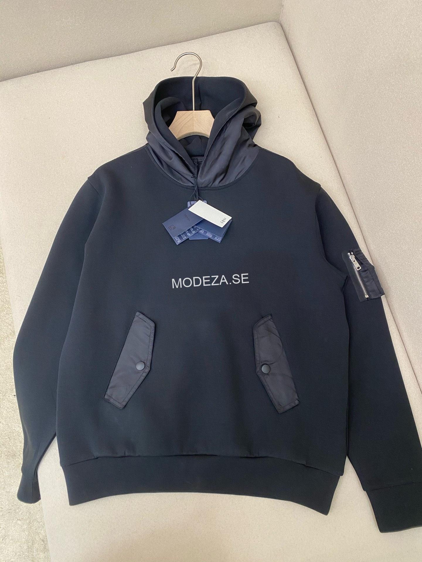 i1737015849130_7438_0_0 Prada Re-Nylon Panelled Cotton-Jersey Hoody - Image 1