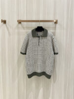 Houndstooth Knit Polo Shirt