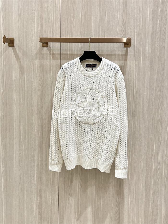 08bb43e8 Louis Vuitton Long-Sleeved Cable-Knit Crewneck - Image 1