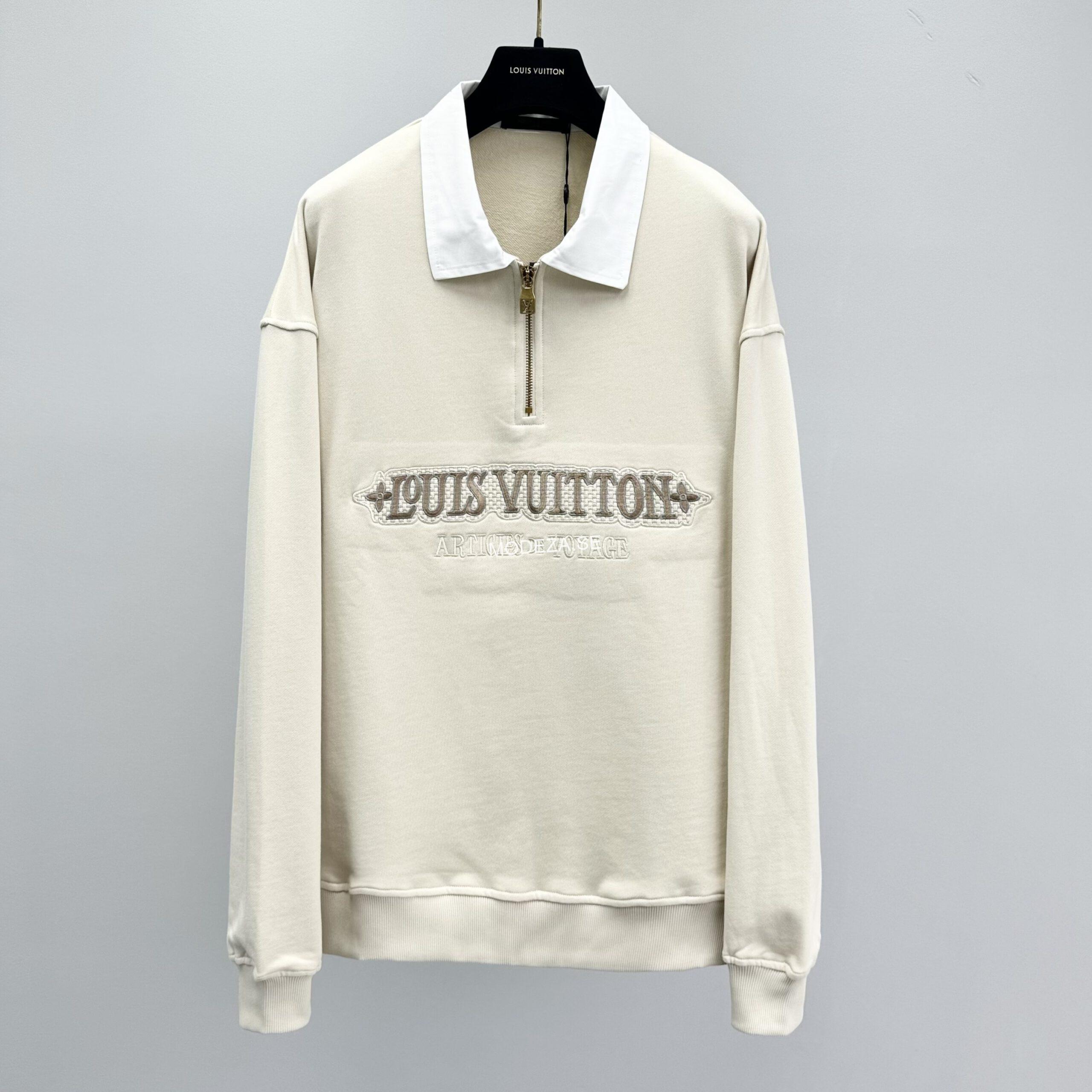 79bda8fe Louis Vuitton Embellished Half Zip Sweatshirt - Image 1