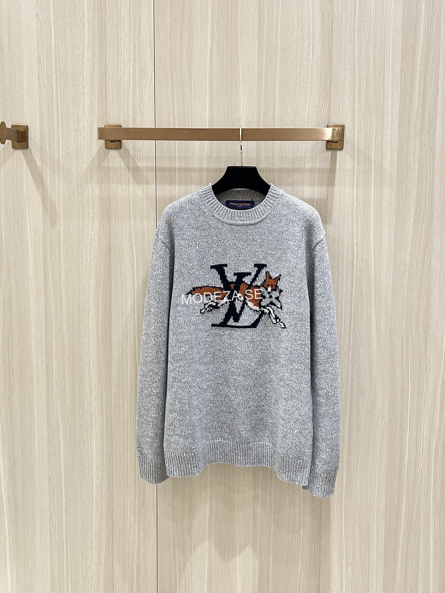 84c04e56 Louis Vuitton Chunky Wool-Cashmere Crewneck - Image 1